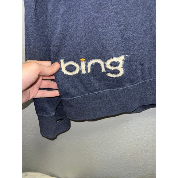 Vintage Bing Hoodie Microsoft Computer Internet Promotional Blue Zip Up XL - Picture 9 of 11